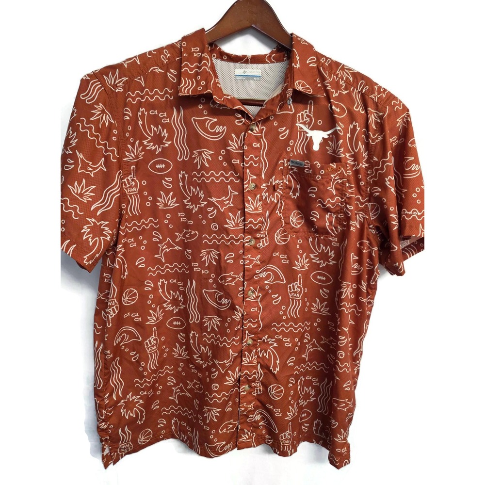 Columbia PFG Texas Longhorns Shirt Size XL Super Slack Fan